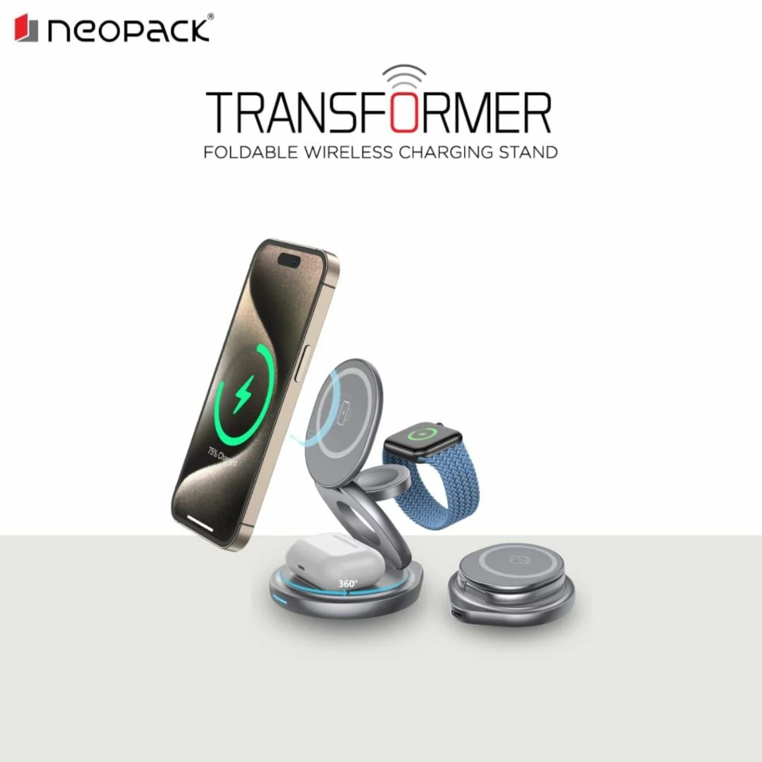 Neopack-Transformer-Foldable-Wireless-Charging-Stand-15W-Online-Buy-India - Hey Jimmy